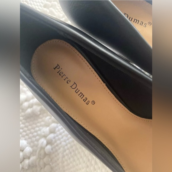 PIERRE DUMAS WEDGE HEEL EMBELLISHED DRESS SHOES BLACK/GOLD  SIZE 9M - Picture 6 of 13